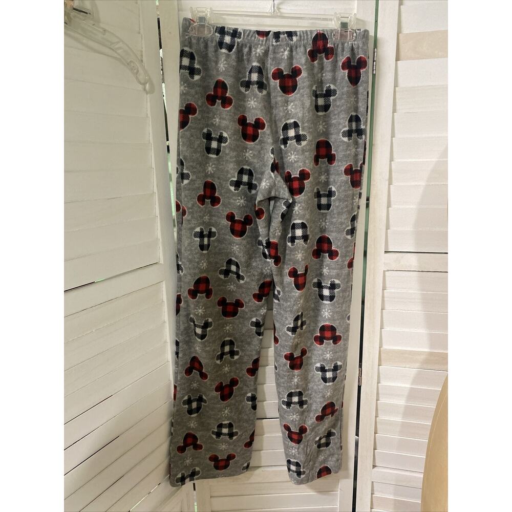 Disney Mickey Mouse Logo Pajama Bottoms Fleece Lounge Pants Elastic Waist XS - Picture 6 of 8